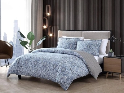 City Scene Milan Blue Comforter Set, King