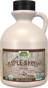 NOW Foods, Certified Organic Maple Syrup, Grade A Dark Color, Certified Non-GMO, Pure, Robust Taste, 16-Ounce