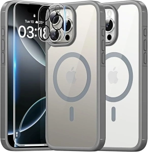 TAURI 5 in 1 for iPhone 16 Pro Case, Compatible with MagSafe [Not-Yellowing] with 2X Screen Protector + 2X Camera Lens Protector, Military-Grade Protection, Magnetic Case for iPhone 16 Pro 6.3