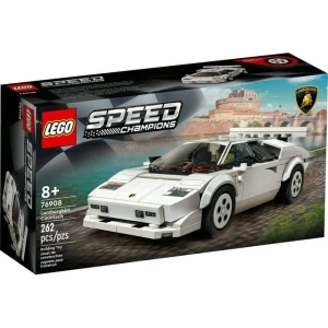 LEGO Speed Champions Lamborghini Countach 76908, Race Car Toy Model Replica, Collectible Building Set with Racing Driver Minifigure