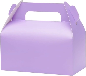 UnicoPak 30 Pack Purple Gable Treat Boxes Party Favor Goodie Bag Boxes for Candy Treats Snacks Cookie Toys for Birthday Party Special Events, 6.5x3.5x4 Inches