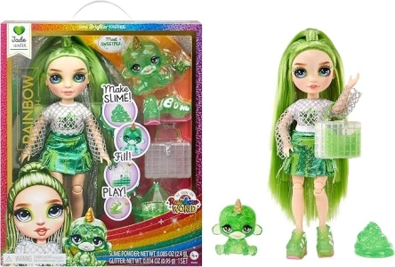 Rainbow High Jade, Green with Slime Kit & Pet, 11