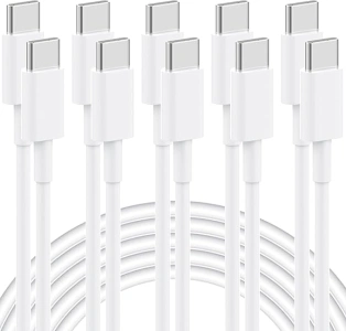 USB C to USB C Cable, 5-Pack 6FT, 60W Fast Charging Power Delivery for iPhone 15/15 Pro/15 Plus/15 Pro Max, iPad Mini 6/Pro 2021, MacBook Pro 2020, Samsung Galaxy S23, Switch