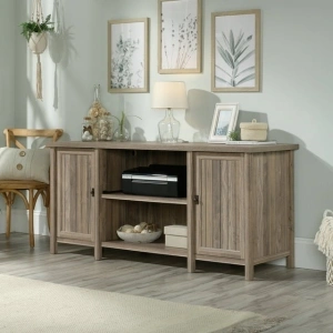 Sauder Costa Engineered Wood Storage Cabinet in Washed Walnut