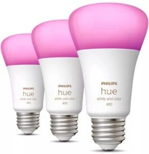 Philips Hue White & Color Ambiance A19 60W Equivalent LED Smart Bulbs - 3 Pack