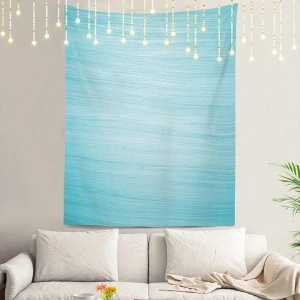 Shrahala Light Blue Pure Bright Wall Tapestry, Turquoise Color Solid Wall Hanging Large Tapestry Decoration Polyester Fiber White Hem Around for Dorm Room Bedroom 59.1 x 51.2 in