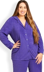 AVENUE Women's Plus Size Top Button Up