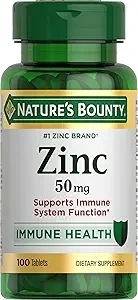 Nature's Bounty Zinc, Immune Support, 50 mg, Caplets, 100 Ct