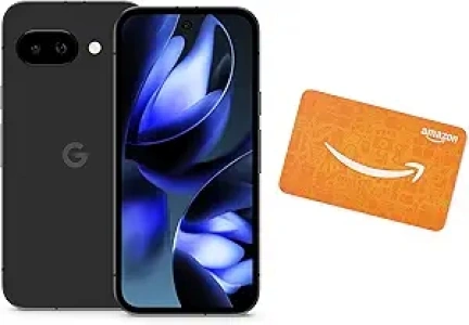 Google Pixel 9a - Obsidian - 128 GB with $100 Amazon Gift Card