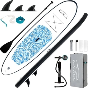 FEATH-R-LITE Inflatable Ultra-Light 10'×30''/10'6''×33'' Stand Up Paddle Board for All Skill Levels with Premium SUP Paddleboard Accessories,Non-Slip Comfort Deck for Youth & Adults