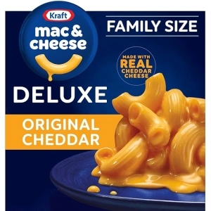 Kraft Deluxe Original Cheddar Mac & Cheese Macaroni and Cheese Dinner Family Size, 24 oz Box