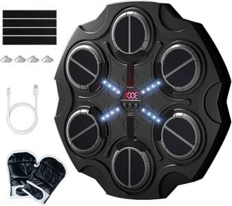 Music Boxing Machine, Smart Bluetooth Boxing Trainer Machine with Gloves