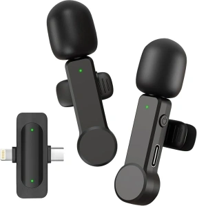 Lavalier Microphone Wireless for iPhone Android - Lapel Lav Mic USB-C Lightning Noise Canceling Microphones for Video Recording Vlogging YouTube TikTok (for USB-C & Lightning)