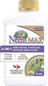 Bonide Captain Jack's Neem Max, 8 oz Concentrated Cold Pressed Neem Oil, Multi-Purpose Insecticide, Fungicide, Miticide and Nematicide for Organic Gardening