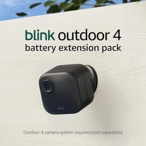 Blink Outdoor 4 (4th Gen) + Battery Extension Pack — Four-year battery wire-free smart security camera, two-way audio, HD live view, enhanced motion detection — 5 camera system