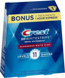 Crest 3D Whitestrips, Glamorous White, Teeth Whitening Strip Kit, 32 Strips (16 Count Pack) -Packaging may vary