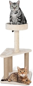 Cat Tree with Sisal Covered Scratching Post, 31.8 Inches Cat Tower with Plush Perchesfor Indoor Cats,15.7 x 31.8 Inches, Furniture Protect，Beige (31.8