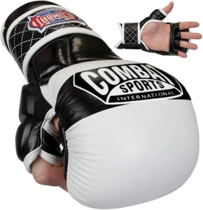 Combat Sports Max Strike MMA Training Gloves, Open Palm Boxing Gloves for MMA, Muay Thai, Kickboxing, and Martial Arts, Padded Fingerless Gloves for Men and Women, Essential MMA Gear