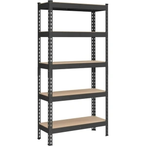 SONGMICS 5-Tier Storage Shelves Garage Storage Boltless Assembly Adjustable Shelving Units 11.8 x 29.5 x 59.1 Inches Load 1929 lb Each Shed Warehouse Basement, Black