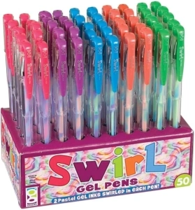 Raymond Geddes Multicolored Swirl Gel Pens (Pack of 50)