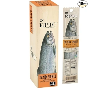 EPIC Snack Strips, Smoked Salmon, Paleo Friendly, 0.8 oz Strips, 10 ct