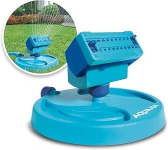 Aqua Joe AJ-OSPR20 Mini Gear-Driven Oscillating Sprinkler on Sled Base, Customizable Coverage, 4,250 Sq. Ft. Max, Blue