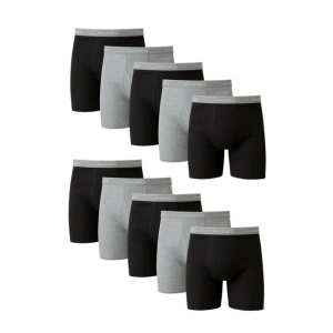 Hanes Men's Super Value Pack Black/Grey Boxer Briefs, 10 Pack