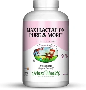 Maxi Health Lactation Pure & More - Mom's Favorite - Nursing Support - 270 Capsules - Kosher (LPM)