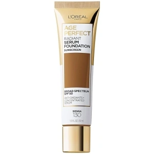 L'Oreal Paris Age Perfect Radiant Serum Foundation with SPF 50, Sienna, 1 Ounce