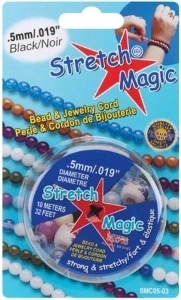 Stretch Magic Bead & Jewelry Cord .5mmX10m, Black 6 x 3.5 x 1