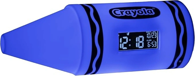 Paladone Crayola Officially Licensed Digital Alarm Clock, Crayon Shaped Color Changing Light, Kids Bedroom, School Teacher Classroom Decor, Nursey Accent Lamp, Coloring Fun for Boys and Girls