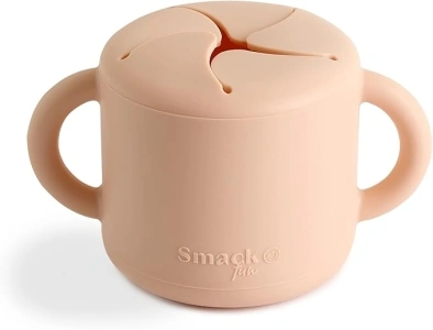 Smack Fun - Silicone Snack Cup | Spill Proof Food Container for Toddler and Baby (Blush)