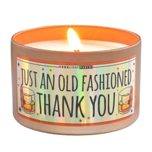 Moonlight Makers, Just An Old Fashioned Thank You, Vanilla Breeze Scented Handmade Candle, Natural Soy Wax Candle, 25+ Hour Burn Time, 8oz Tin