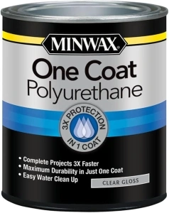 Minwax 356100000 One Coat Polyurethane, Quart, Gloss