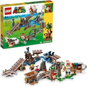 LEGO Super Mario Diddy Kong's Mine Cart Ride Expansion Set 71425, Collectible Building Toy with Brick Built Funky Kong Figure, Super Mario Gift Set for Kids Ages 8-10 to Combine with a Starter Course