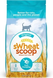 Natural Wheat Cat Litter, Original, Fast Clumping with Odor Neutralizing Enzymes, 25 Pound Bag