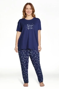 Joyspun Women’s Short Sleeve Tee and Joggers Pajama Set, 2-Piece, Sizes S to 3X