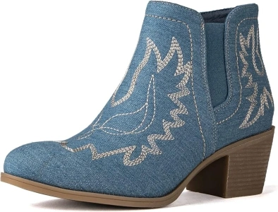 GLOBALWIN Women's Pull On Ankle Boots The Western Cowboy Cowgirl Boots