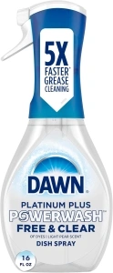 Dawn Powerwash Free & Clear Light Pear Dish Spray, Dish Soap Starter Kit, 16 Fl Oz