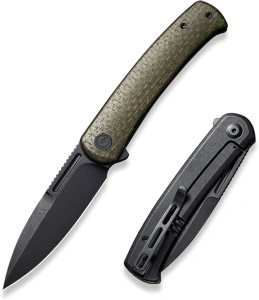 CIVIVI Cetos Folding Knife, 3.48-in 14C28N Blade Spear Point with Coarse Micarta Scale Flipper Knife Frame Lock, Pocket EDC Outdoor Knives for Camping, Hiking, Hunting C21025B-3