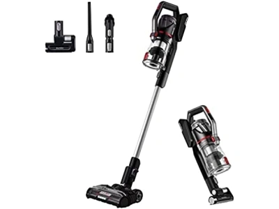 (NEW!) EUREKA NEC580 Lightweight Cordless Vacuum Cleaner with LED Headlights, 450W Powerful BLDC Motor Convenient Stick and Handheld Vac, Removable Battery for Multi-Flooring, Altitude pro, Red