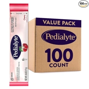 Pedialyte Electrolyte Powder Packets, Cherry, Hydration Drink, 100 Single-Serving Powder Packets