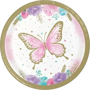 Golden Butterfly Dessert Plates, 8 ct