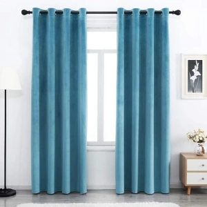 SPXTEX Turquoise Velvet Curtains 90 inches Long Super Soft Velvet Textured Curtains Thermal Velvet Curtains Grommet Window Treatment for Bedroom Light Blocking Velvet Drapes 2 Panels