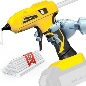 Hot Glue Gun Cordless – Craft Glue Guns, Compatible with DeWalt 20V Lithium-ion Battery Mini Hot Glue Gun (Battery NOT Included) - Quick Heating with 10Pcs 0.43