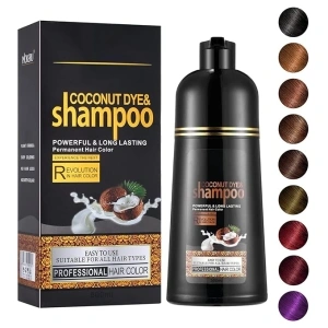 Coconut Oil Hair Dye Shampoo, Coffee Hair Dye 16.9 Fl Oz, Instant Hair Color Shampoo, Hair Dye Shampoo 3 in 1 For Men & Women, Semi-permanent Hair Color (coffee)