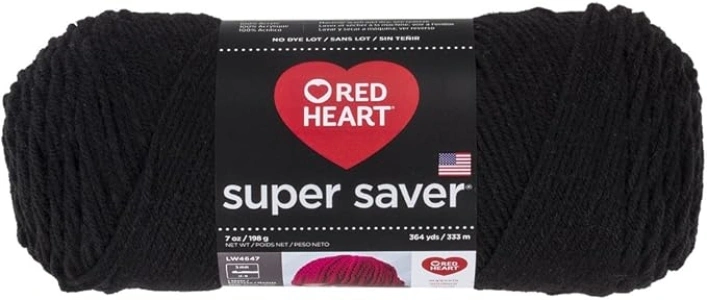 Red Heart Super Saver Yarn 312 Black