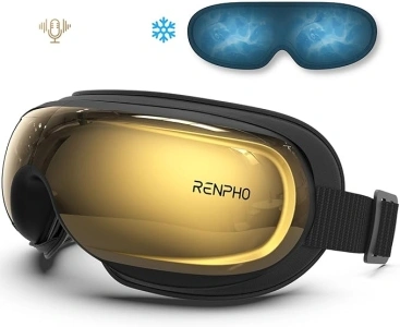 RENPHO FSA/HSA Eligible Eye Massager with Heat and Cooling,Eyeris 3 Voice Controlled Eye Massager, Heated Eye Mask with DIY Massage Setting,Music Eye Care Devices for Relax,Gift for Men/Women