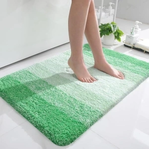 OLANLY Bathroom Rug Mat 36x24, Extra Soft and Absorbent Microfiber Bath Rugs, Non-Slip Plush Shaggy Bath Carpet, Machine Wash Dry, Bath Mats for Bathroom Floor, Tub and Shower, Green