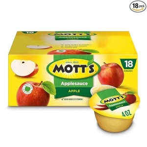 Mott's Applesauce, 4 Oz Cups, 18 Count, No Artificial Flavors, Good Source Of Vitamin C, Nutritious Option For The Whole Family